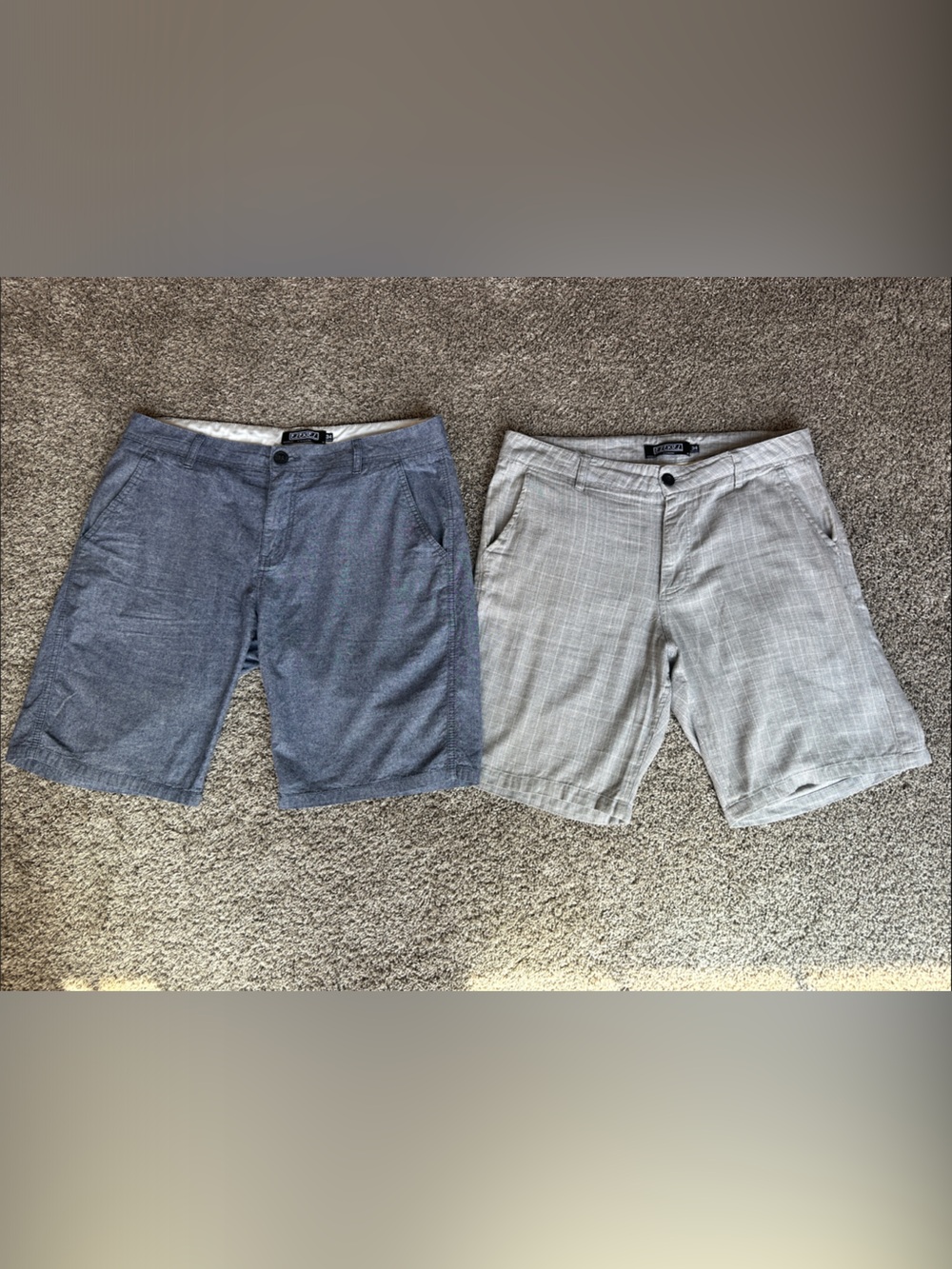 Ezekiel Men’s Casual Shorts in Blue and Light Gray sz 34